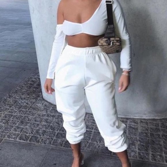 Pants - COPY - White Baggy Joggers
